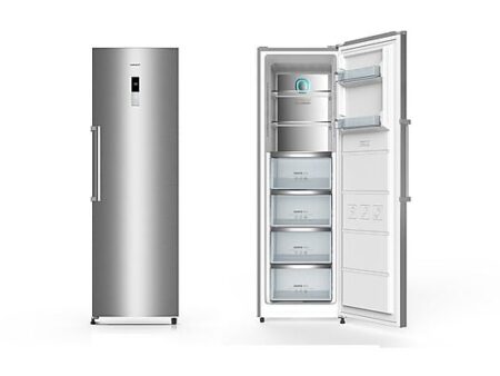 Congelador Vertical HONEST HCV185IN, No-Frost, A+++, 185 cm, Inoxidable, 4 Cajones, Tecnología Metal Cooling, Control Electrónico