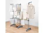 Tendedero INNOVAGOODS Dolver XL - Vertical, Extensible, 30 Barras, 45 kg, 6 Alas Plegables, Ruedas con Bloqueo, Gris