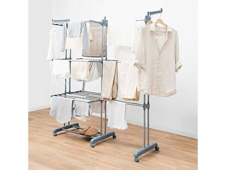 Tendedero INNOVAGOODS Dolver XL - Vertical, Extensible, 30 Barras, 45 kg, 6 Alas Plegables, Ruedas con Bloqueo, Gris