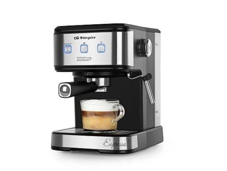 Cafetera Express Orbegozo EX 5210 20 Bar 1100W 2 Tazas Plata con Vaporizador y Depósito Extraíble