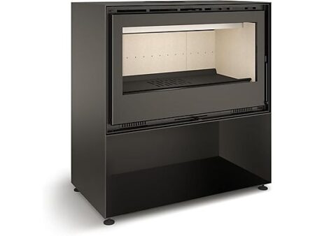 Estufa de Leña con Leñero JUCAR 100 de 9,5 kW, Acero Gris, Eficiencia Energética A+, ECODESIGN 2022