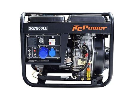 Generador Eléctrico Diésel ITC POWER DG7800LE, 6.3kW, Monofásico, Arranque Eléctrico, Ideal para Uso Industrial y Doméstico