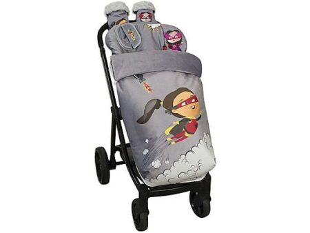 Accesorio Portabebé Héroe Chica BABYLINE Gris, Saco Universal Interestacional + Capota + Cubre Arnés, Grupo 0, Adaptable 99% Sillas Auto