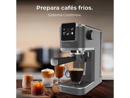 Cafetera Express Cecotec Cafelizzia ColdBrew, 20 Bares, 1.2L, Doble Salida, Vaporizador Orientable, Negro