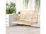 Banco Columpio de Jardín para 2 Personas, Madera de Abeto, Acero, Natural - OUTSUNNY 84A-153ND
