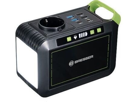 Generador de Energía Portátil BRESSER PBK W, 88 Wh, Batería Recargable 5 Salidas USB, LED, Diseño Ligero y Compacto – Negro