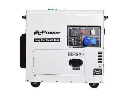 Generador Eléctrico Diésel ITC POWER DG8000SE-LRS, 6300W, Arranque Eléctrico, Carcasa Insonorizada, Ideal para Uso Profesional y Emergencias