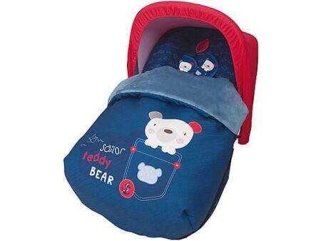 Accesorio Portabebé Teddy Bear BABYLINE Azul, Saco Universal Invierno + Capota + Cubre Arnés, Grupo 0