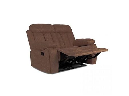 Sofá Reclinable DUEHOME Kendal 2 Plazas Chocolate, Microfibra
