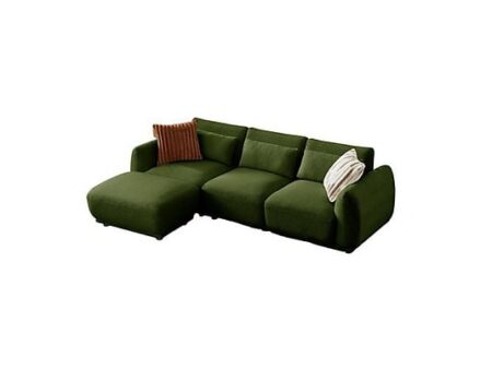 Sofá YHL Voyura 10 Verde Chenilla Aterciopelada, Respaldo Desmontable