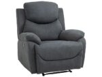 Sillón Reclinable HOMCOM Gris, Reposapiés Integrado, Metal y Madera, 150 kg
