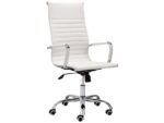 Silla de Oficina MIROYTENGO con Ruedas y Altura Regulable, Blanca