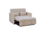 Sofá Cama DUEHOME Nasya 2 Plazas, Beige, Clic-Clac, Cama Extraíble